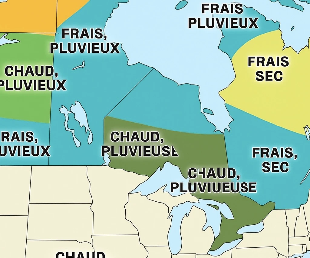 Carte du Quebec montrant les précipitations prévues pour l’été 2025